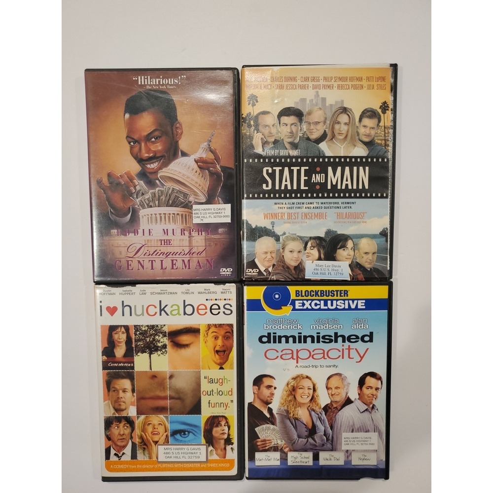 Comedy Drama DVD Lot (4) Distinguished Gentleman I Heart Huckabee State Main